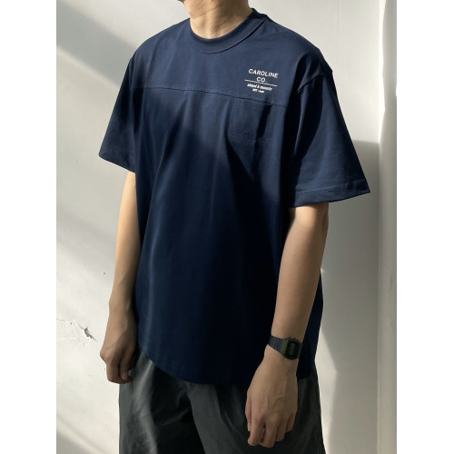 Aam official 拼接275g索羅娜涼感印花短袖夏季簡約口袋男T恤