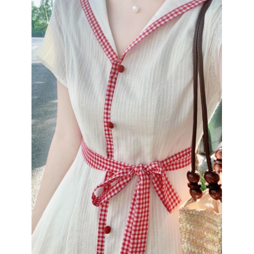 夏季絕美裙子法式氣質輕奢高級感獨特漂亮巨好看茶歇白色連衣裙女