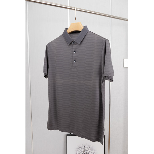 【100%特級桑蠶絲】上海企鵞525中年男T恤短袖寬松爸爸體恤POLO