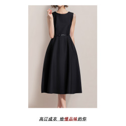 赫本風連衣裙女夏法式無袖背心裙超好看小黑裙禮服高級感端莊大氣