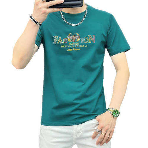 高級奢華經典款小蜜蜂短袖男T恤夏季涼感透氣匹馬棉百搭打底體恤
