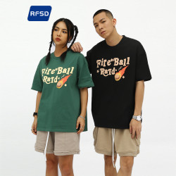 RFSD男裝|2025年夏季新品潮牌髮泡美潮英文印花寬松短袖男T恤230g