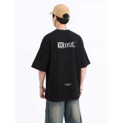 WAINOT潮牌痞帥炸街280g重磅短袖男t恤純棉寬松圓領上衣情侶裝夏