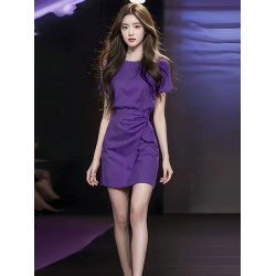 短款時尚套頭裙2025夏財閥千金女裝連衣裙洋氣時髦氣質顯瘦包臀裙