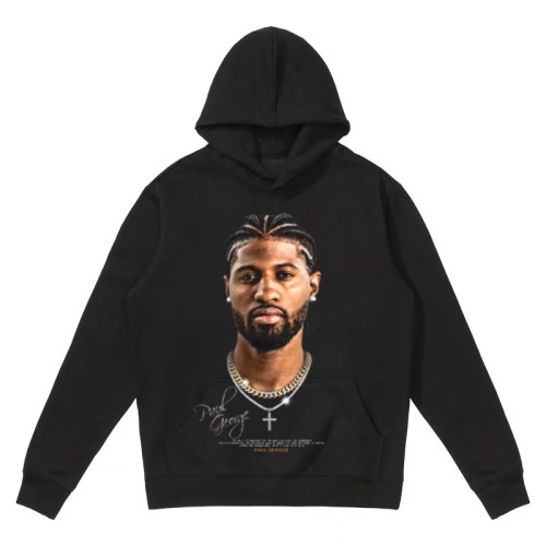 Paul George 喬治大頭版-美式籃球純棉夏季短袖上衣秋冬長袖男t恤