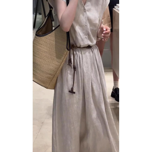 歐洲站夏季2025新款法式高級感收腰顯瘦禦姐風氣質女神範連衣裙女