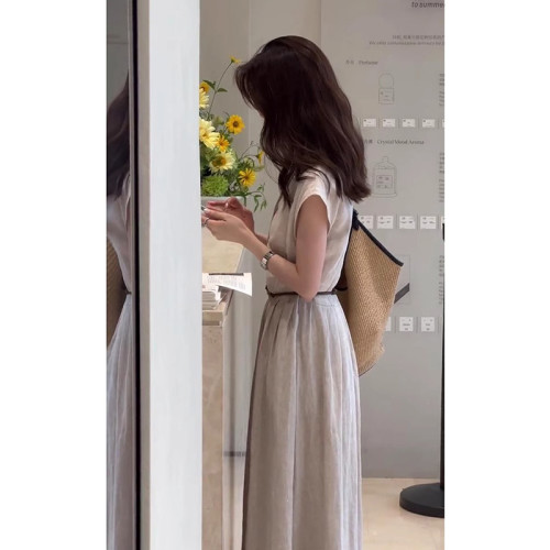 歐洲站夏季2025新款法式高級感收腰顯瘦禦姐風氣質女神範連衣裙女