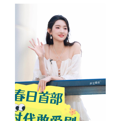 王玉雯同款荷葉邊長袖法式小衆裙子女2025夏季新款仙氣公主連衣裙