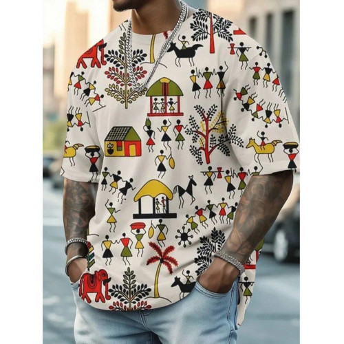 3D digital printed loose casual T-shirt 3D數碼印花寬松男T恤