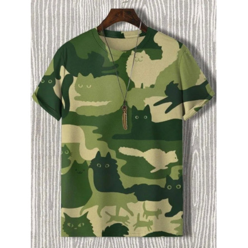 3D digital printed loose casual T-shirt 3D數碼印花寬松男T恤