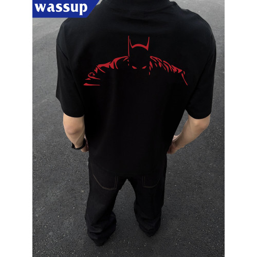 WASSUP重磅純棉短袖男t恤2025新款夏季寬松高級感痞帥半袖上衣潮