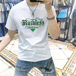 藍晟依短袖男t恤2025新款夏季潮流修身百搭印花半袖衣服品質男裝T