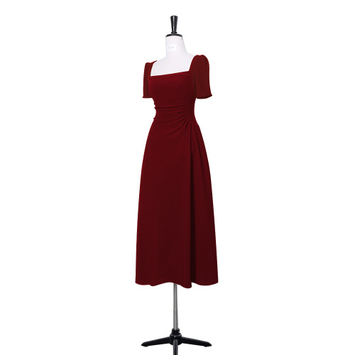 紅色連衣裙女法式赫本風高級訂婚禮服日常可穿小紅裙敬酒服春秋夏