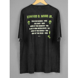 ED WOOD艾德伍德Cult電影導演短袖純棉水洗復古重磅圓領落肩男T恤
