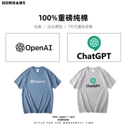 OpenAI 印花短袖重磅純棉人工智能極客GEEK理工學生男T恤寬松夏季
