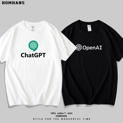 OpenAI 印花短袖重磅純棉人工智能極客GEEK理工學生男T恤寬松夏季