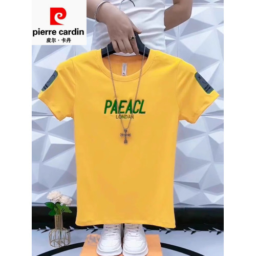 皮爾卡丹短袖男T恤夏季圓領純棉高品質韓版潮流小碼彈力緊身半袖
