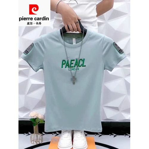 皮爾卡丹短袖男T恤夏季圓領純棉高品質韓版潮流小碼彈力緊身半袖