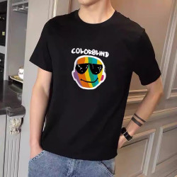 潮牌夏季新款白色短袖男t恤韓版潮流印花寬松體恤衫大碼休閒上衣