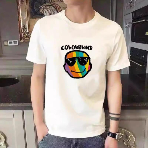 潮牌夏季新款白色短袖男t恤韓版潮流印花寬松體恤衫大碼休閒上衣