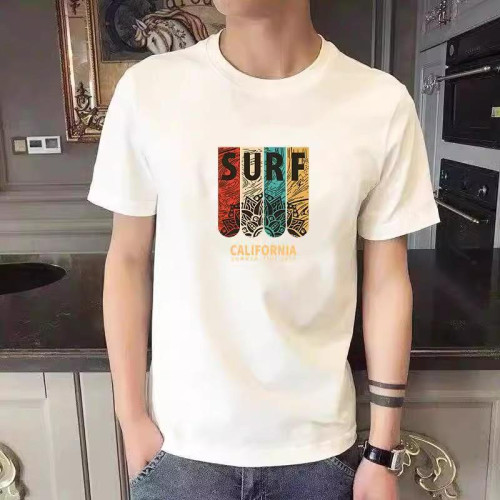 潮牌夏季新款白色短袖男t恤韓版潮流印花寬松體恤衫大碼休閒上衣