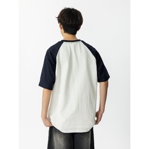 YOKE STUDIO 230g日系撞色拼接短袖男T恤復古cityboy夏季寬松tee