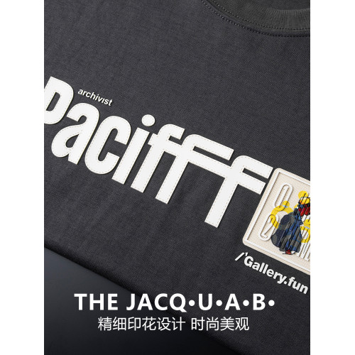 時尚感字母個性印花圓領長袖男t恤2025新款秋冬季休閒運動打底衫