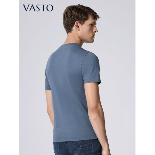 VASTO/華斯度夏季商場同款冰爽棉涼感圓領T恤衫時尚印花休閒男t恤