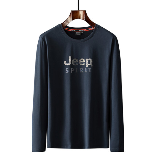 JEEP SPIRIT吉普男裝長袖T恤春夏季新款圓領寬松棉質t恤上衣男