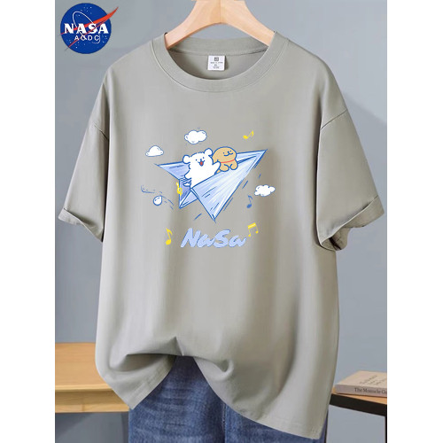 NASA聯名潮牌男士純棉短袖男t恤夏季2025新款寬松學生青少年體恤T