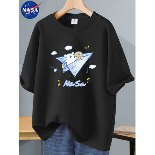 NASA聯名潮牌男士純棉短袖男t恤夏季2025新款寬松學生青少年體恤T