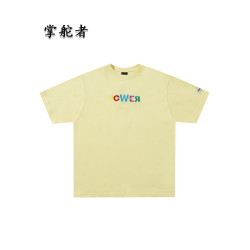 新款美式重磅原創字母刺綉短袖男T恤夏季潮牌純棉寬松情侶半袖女