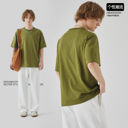 APO男裝 |純色短袖男T恤夏季新款寬松圓領百搭休閒打底衫內搭