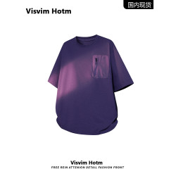 VISVIM BESSEL男t恤短袖夏季美式潮流圓領純色青年上衣服打底衫