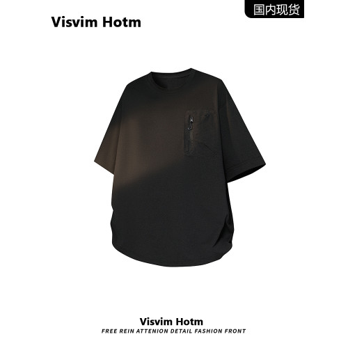 VISVIM BESSEL男t恤短袖夏季美式潮流圓領純色青年上衣服打底衫