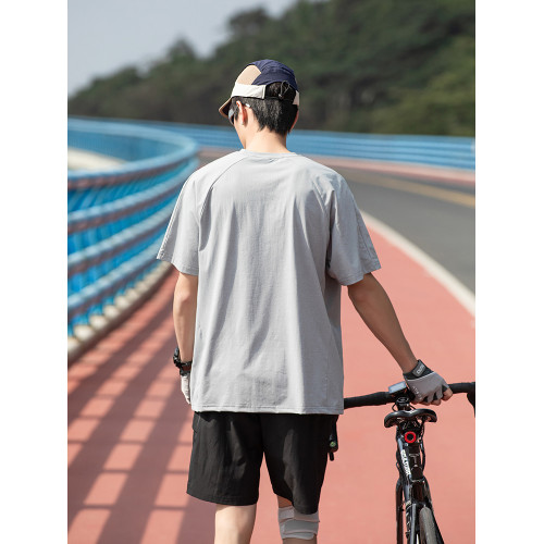 【涼感透氣 】夏季新款戶外運動速乾休閒短袖男T恤寬松圓領T恤男