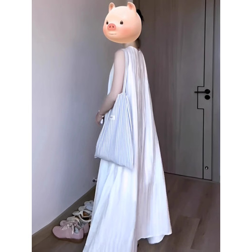 白月｜拜托鹿先生法式方領短袖修身彈力長款領証訂婚小禮服連衣裙