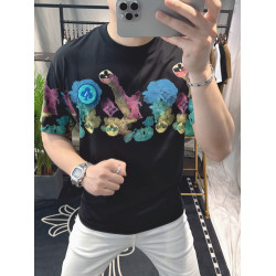 美式重磅短袖男T恤夏季個性高級大牌印花輕奢半袖歐洲站潮牌上衣