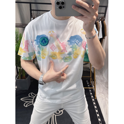 美式重磅短袖男T恤夏季個性高級大牌印花輕奢半袖歐洲站潮牌上衣