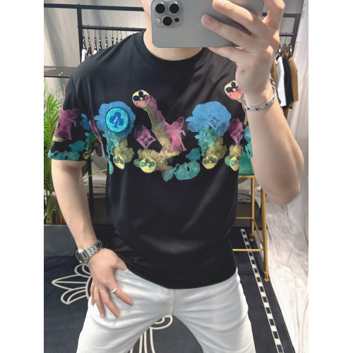 美式重磅短袖男T恤夏季個性高級大牌印花輕奢半袖歐洲站潮牌上衣