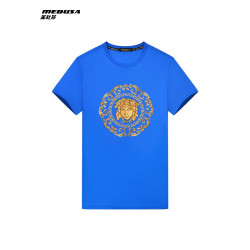 Medusa/美杜莎旗艦店2025夏季新款男短袖T恤刺綉燙鑽潮流透氣休閒