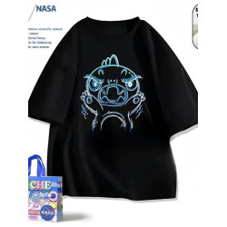 NASA聯名美式復古小怪獸純棉短袖男t恤夏季ins學生寬松男生上衣潮