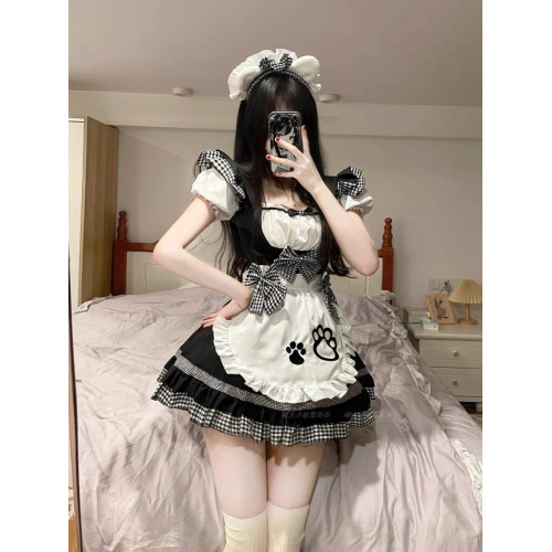 女僕裝cos可愛女傭貓咪大碼少女lolita連衣裙洛麗塔cosplay服裝