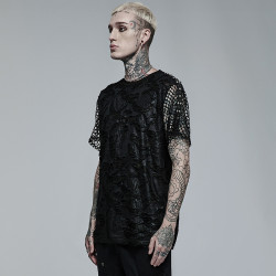 ╋魔歎╋PUNKRAVE蒸汽龐克哥特GOTHIC街頭暗黑破洞短袖男T恤WT703