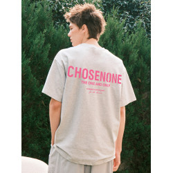 CHOSEN1CH美式基礎款短袖植絨印花短袖男t恤女夏季寬松國潮情侶裝