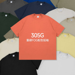 NOMORE305G重磅大地色落肩純色寬松短袖tee街頭oversize潮牌男T恤