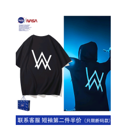 NASA聯名男艾倫沃克alanwalker同款DJ潮faded短袖學生男T恤