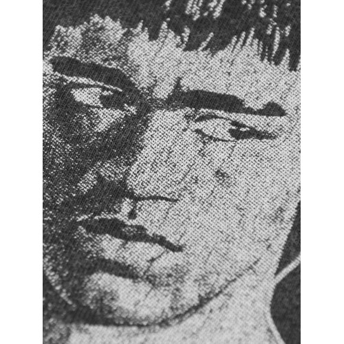 猛龍過江李小龍龍爭虎鬭水洗美式做舊復古純棉寬松落肩短袖男T恤