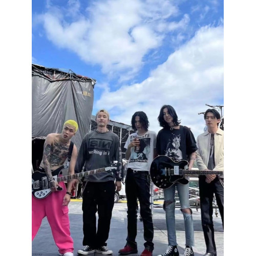 ERD憂鬱的富二代孩子王印花長袖男t恤秋冬新款美式搖滾圓領上衣潮