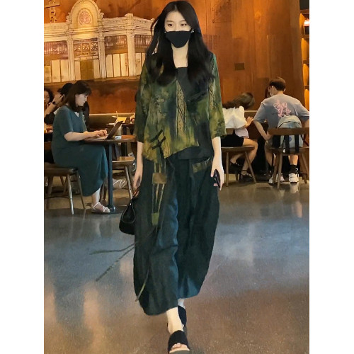 香雲紗連衣裙七分袖今年流行漂亮真絲桑蠶絲上衣+半身裙兩件套裝